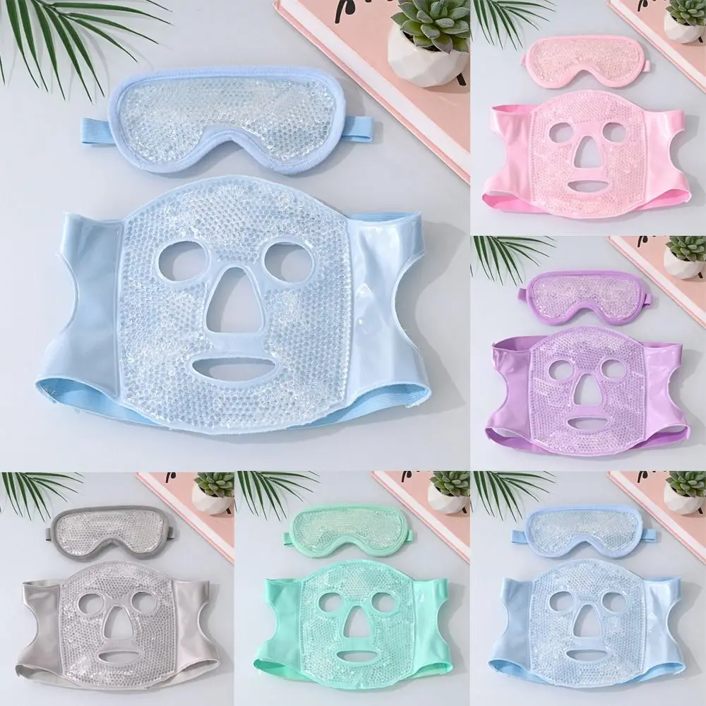 

1 комплект маски для глаз Ice Gel Eye Face Mask Reduce Face Puff Многоразовая горячая тепловая маска Гелевые бусины Компресс Холодная и горячая жара Гелевые бусины Маска