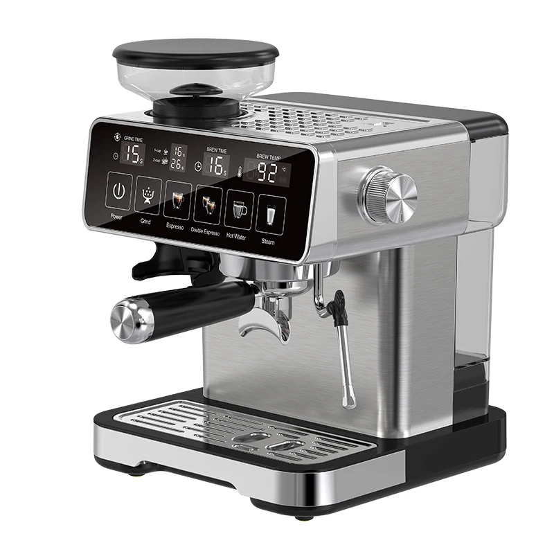 20Bar Pressure Pump Electric Espresso American Semi-Automatic Coffee Machine with Full Metal Case for Office Home Use