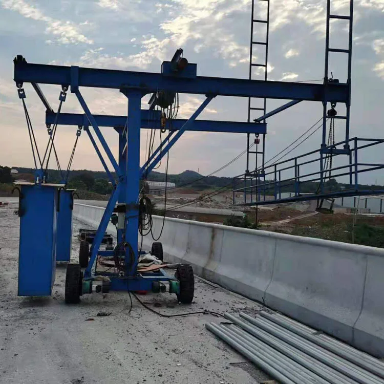 HCY Anti-collision wall guardrail installation trolley, elevated guardrail template 1 ton operation trolley