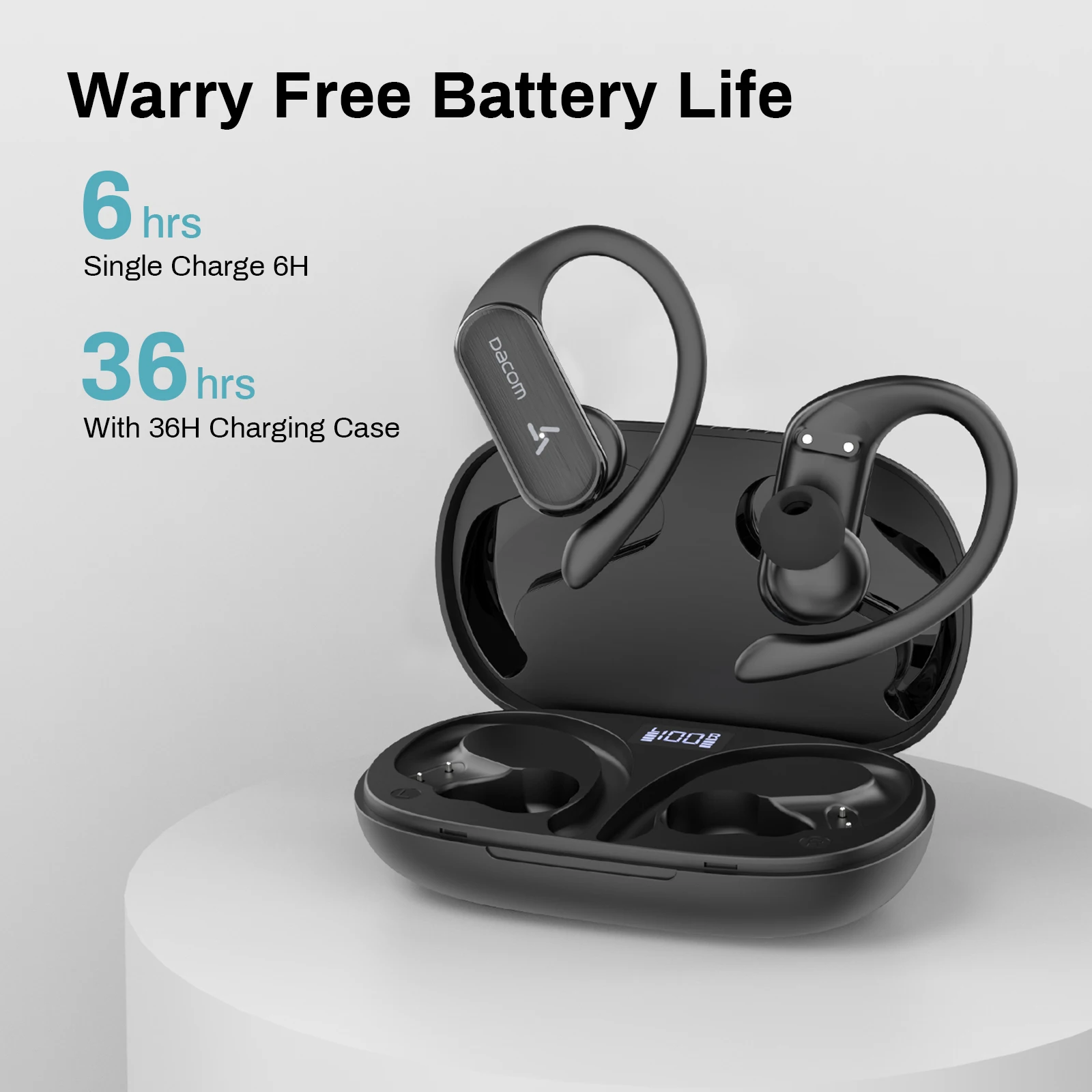 DACOM L19 TWS Bluetooth Earphone True Wireless Headphones Sports Running Earphones Ear Hook Stereo Earbuds In-ear stereo