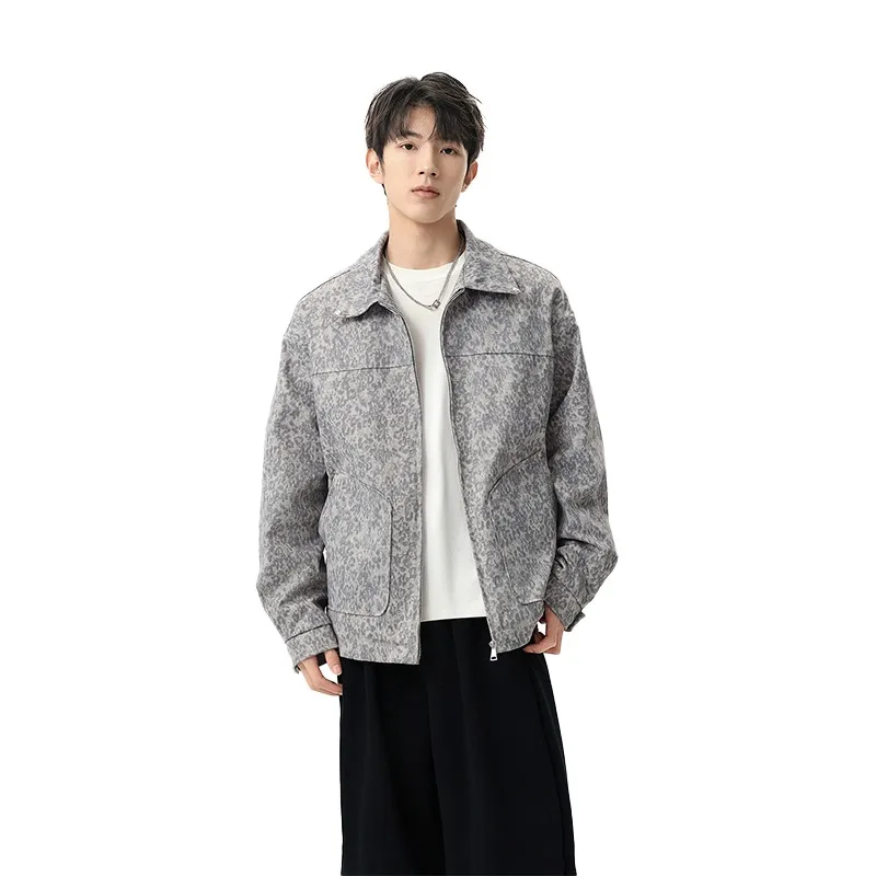 Faionable solto zíper masculino outono bordado outerwear longo casaco casual solto moda casual streetwear harajuku jaqueta masculina