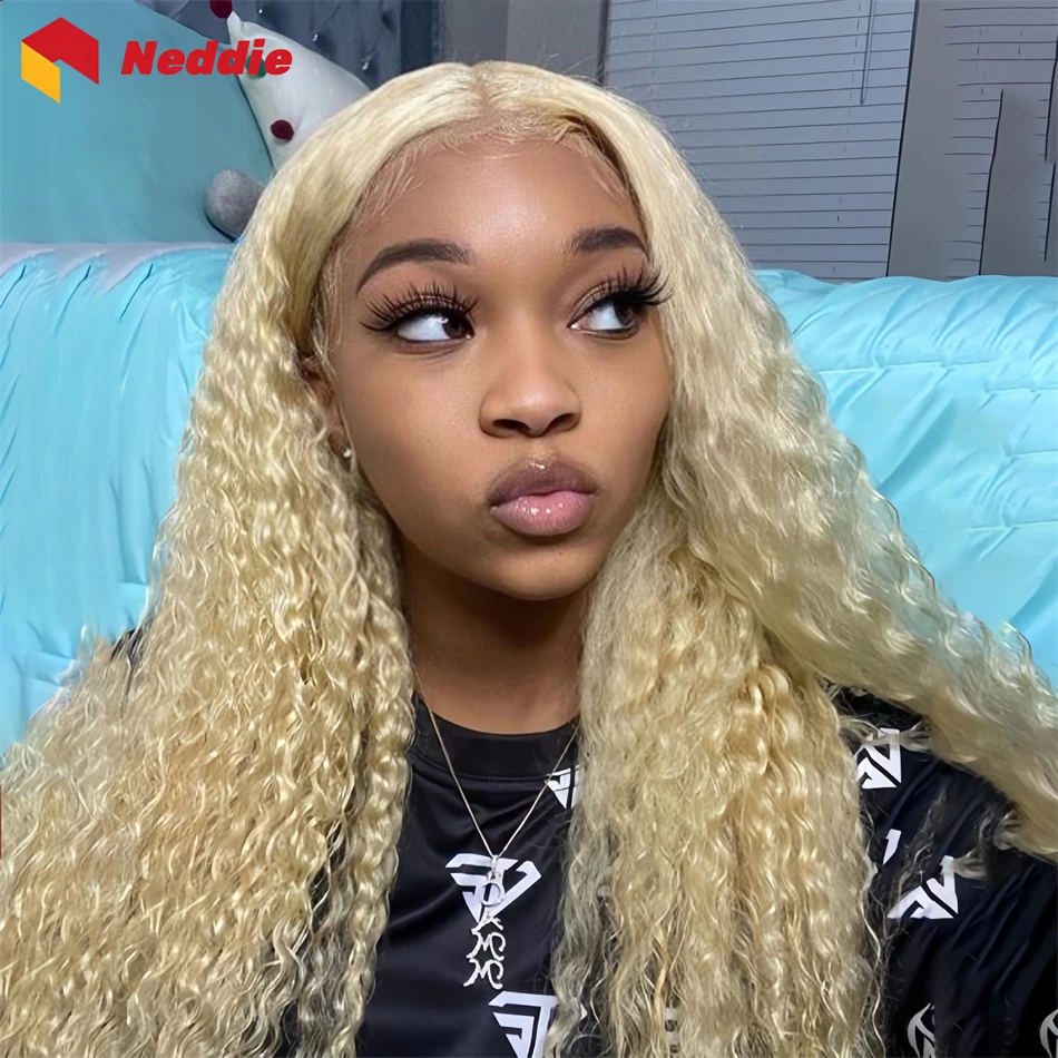 200 Density 30 Inch Curly Wig Blonde 613 Colored 13x6 Hd Lace Front 100% Human Hair Brazilian Deep Wave Wigs on Clearance Sale