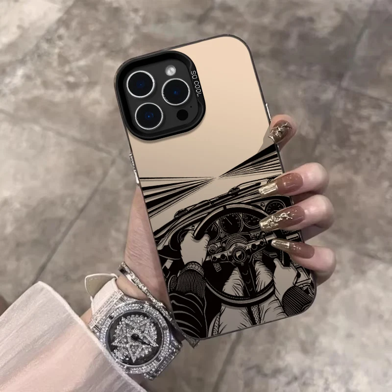 

Sketch Car race Pattern Phone Case For iPhone 17 16 15 14 12 13 11 Pro Max Plus X XR XS Matte 17ProMax Matte Laser Hard PC Cover