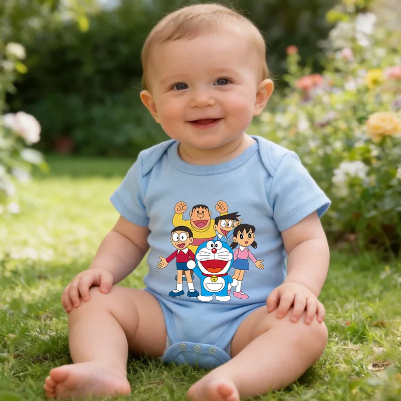 Doraemons Series Baby Romper Cotton Short Sleeve Jumpsuit Infant Clothing Soft Bodysuits Cartoon Newborn Onesies Costume Gifts