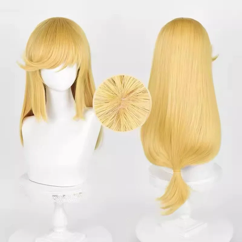 Anime Applejack Cosplay Wig Women 65cm Long Golden Yellow Wig MLP