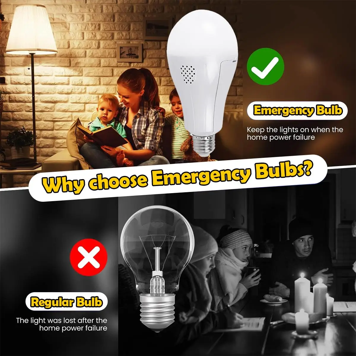 Lampadina a Led E27 15w con gancio Luce per tenda portatile per campeggio 6000k Lampadine ricaricabili di emergenza 110v/220v Decorazione esterna per la casa