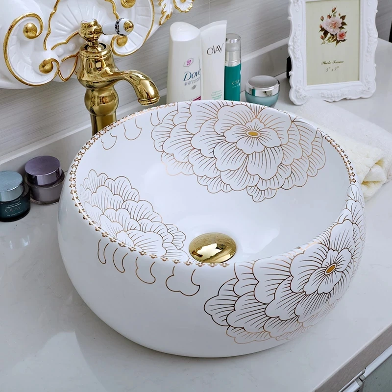 

Modern Home Decoration Ceramic Table Top Art Bathroom Porcelain Washing Basin