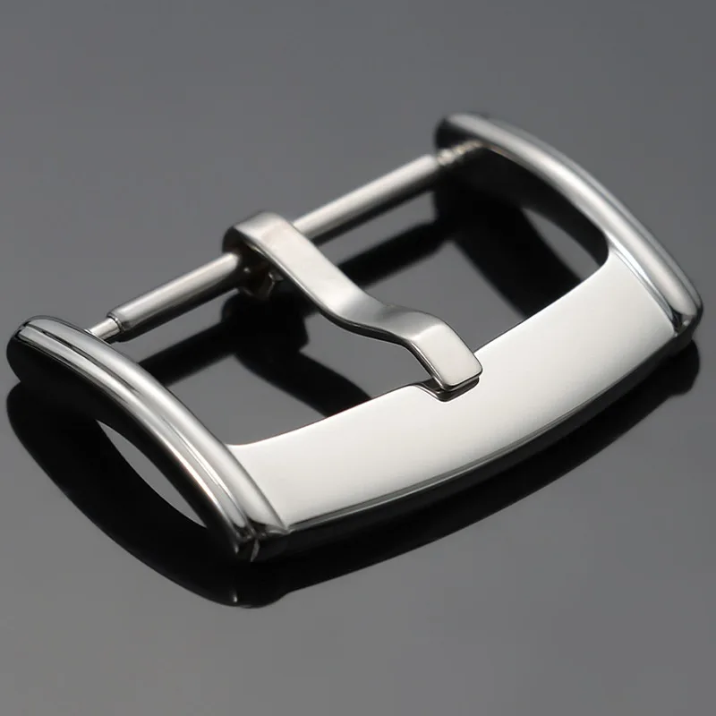 16mm 18mm 20mm 316L Stainless Steel Watch Buckle Pin Buckle Metal WatchBand Polished Clasp Solid Button Watch Buckle Accessories