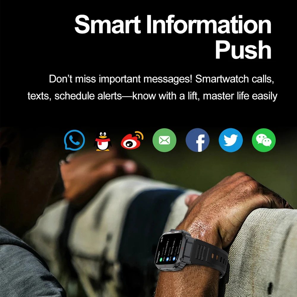 2025 جديد لشاومي العسكرية لتحديد المواقع ساعة ذكية الرجال 1.91 "AMOLED شاشة IP68 مقاوم للماء الرياضة جهاز تعقب للياقة البدنية BT دعوة Smartwatch #5