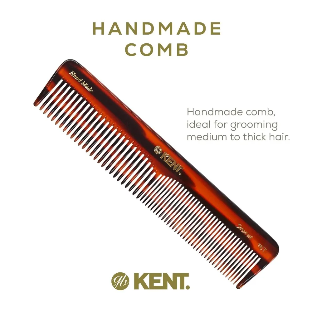 

Tortoise Fine Tooth and Wide Tooth Comb for Daily Grooming and Detangling Wet or Dry Hair, Styling Comb for All Hair Types Men and Women, Hand Polished Saw Cut Comb Made in England