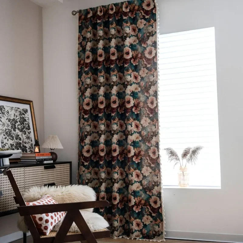 Japanese Cotton and Linen Curtains Bedroom Thickened Full Blackout Non-transparent Milk Tea Color Light-proof Sunshade Cloth