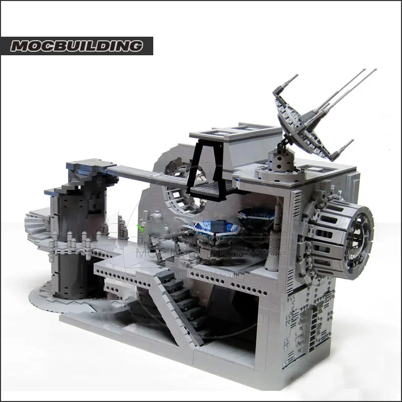 Klocki konstrukcyjne MOC Stacja Wojenna Kosmiczna Diorama Filmowa Podstawa Architektura Technologia Kolekcja Model Zabawki Prezenty Świąteczne