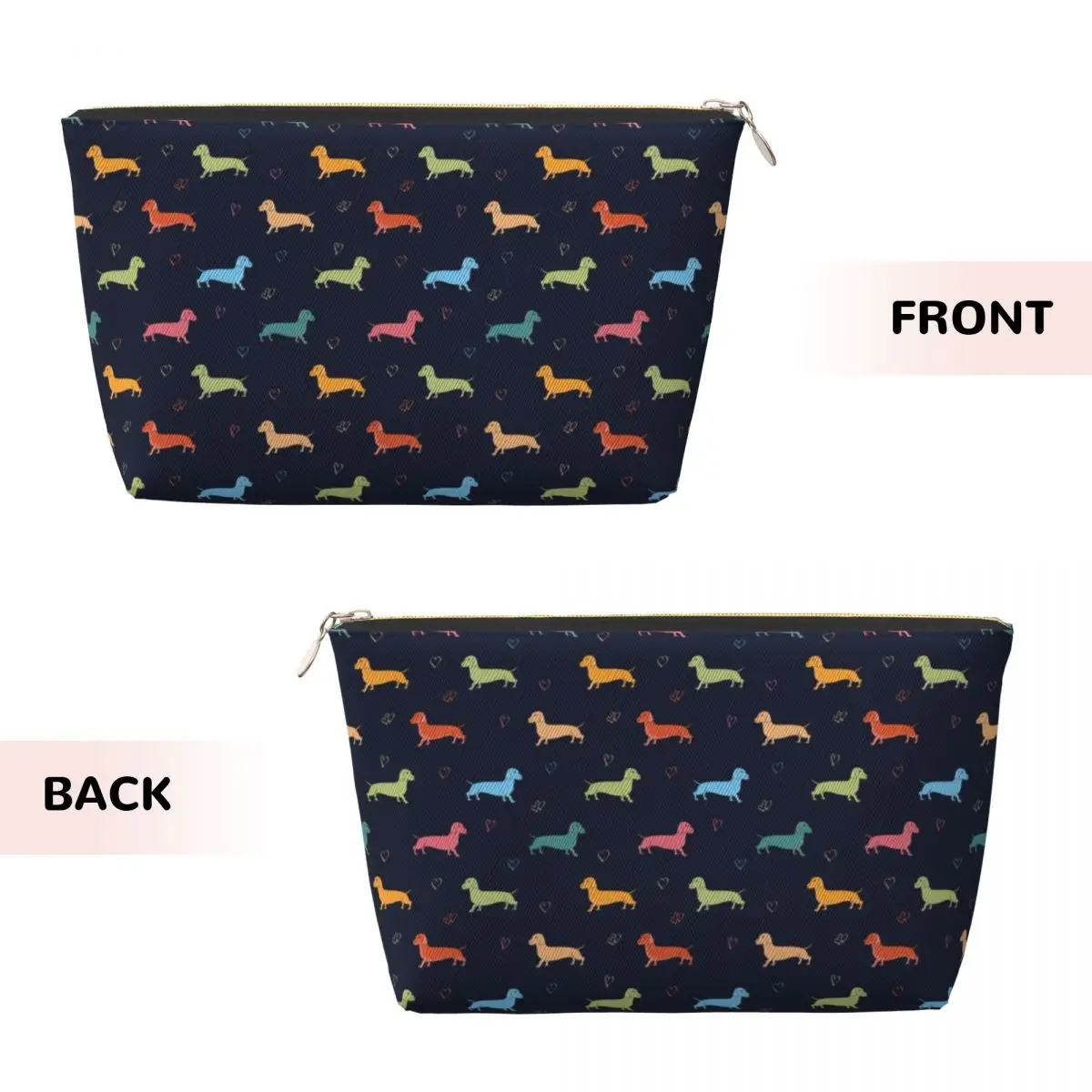 Custom Dachshund Makeup Bag for Women Travel Cosmetic Organizer Fashion Badger Sausage the Wiener Dog Storage Toiletry Bags