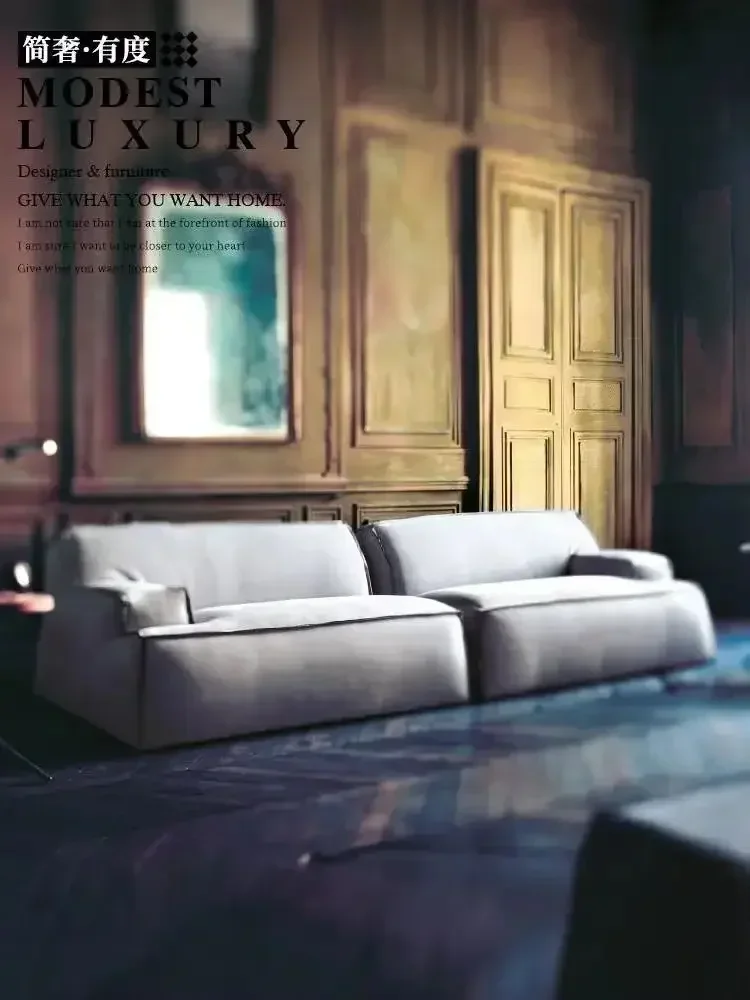 اسم كبير أريكة من القماش البلوري تكنولوجيا القماش الإيطالي الخفيف غرفة المعيشة الفاخرة مصمم أريكة صغيرة مسطحة صف مستقيم للبيع