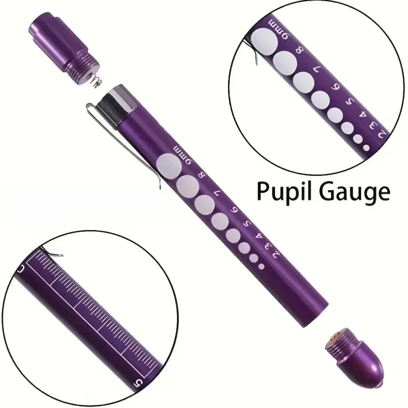 Purple Aluminum Alloy Pen Light LED Flashlight - White Light (Battery Not Included)