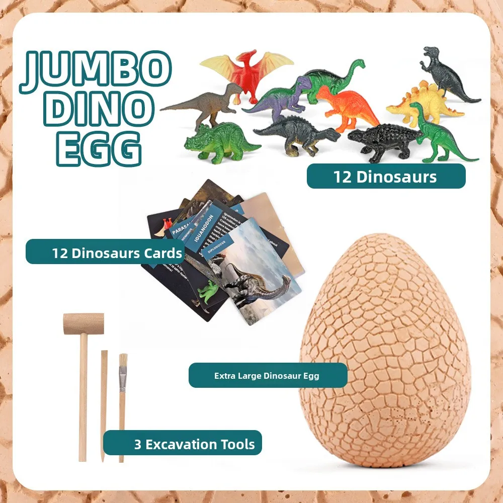 New Giant Archaeological Digging Set Dinosaur Egg Toy Mud Neutral Eonal Playset for Ages 3 And above by I