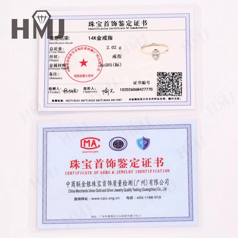 Diamond Rings Customize 18k 14k 10k Certificate Wedding Engagement Band Charms Anniversary Gift Jewelry for Woman Elegant