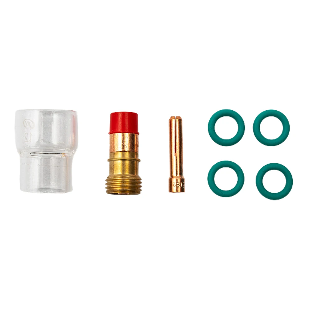 Gas Lens for tig Welding for torch for stubby Kit for torch Chuck #12 Glass Cup 4 O-Rings Chuck Body For WP-17 WP-18 WP-26