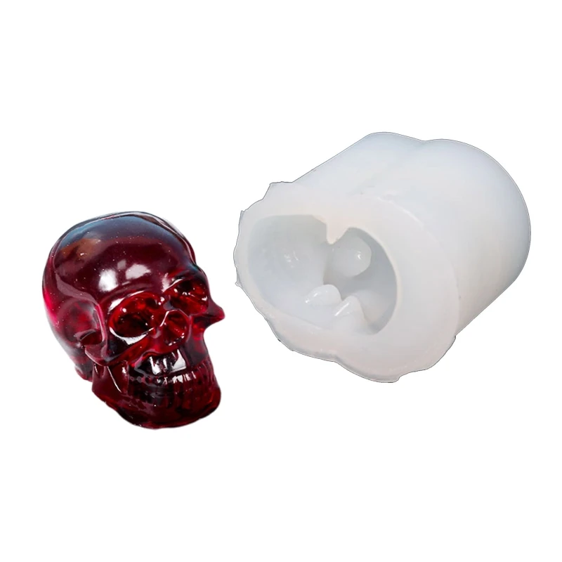 ZB91 สำหรับ Creative Skull สำหรับหัวพวงกุญแจเรซินแม่พิมพ์ DIY หัตถกรรมสร้อยข้อมือจี้ซิลิโคนแม่พิมพ์ทำด้วยมือสำหรับพวงกุญแจเรซิ่น