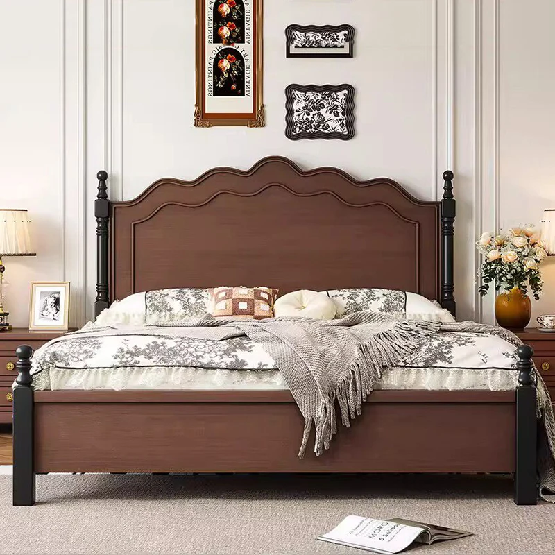 Modern Wooden Massage Bed Bedroom Frame Queen Double Luxury Castle Design Simple Bed Sleeping Princess Beliche Unique Furniture