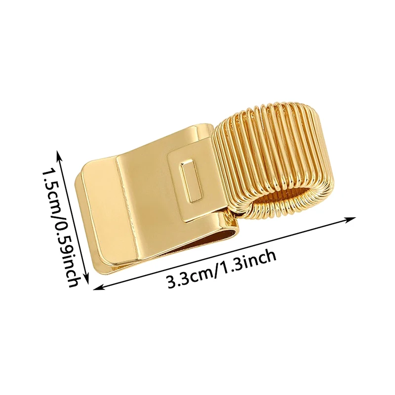 1pc Metal Pen Clip With Spring Creative Gold Retro Spring Clip Student Pen Clip For Notebooks School