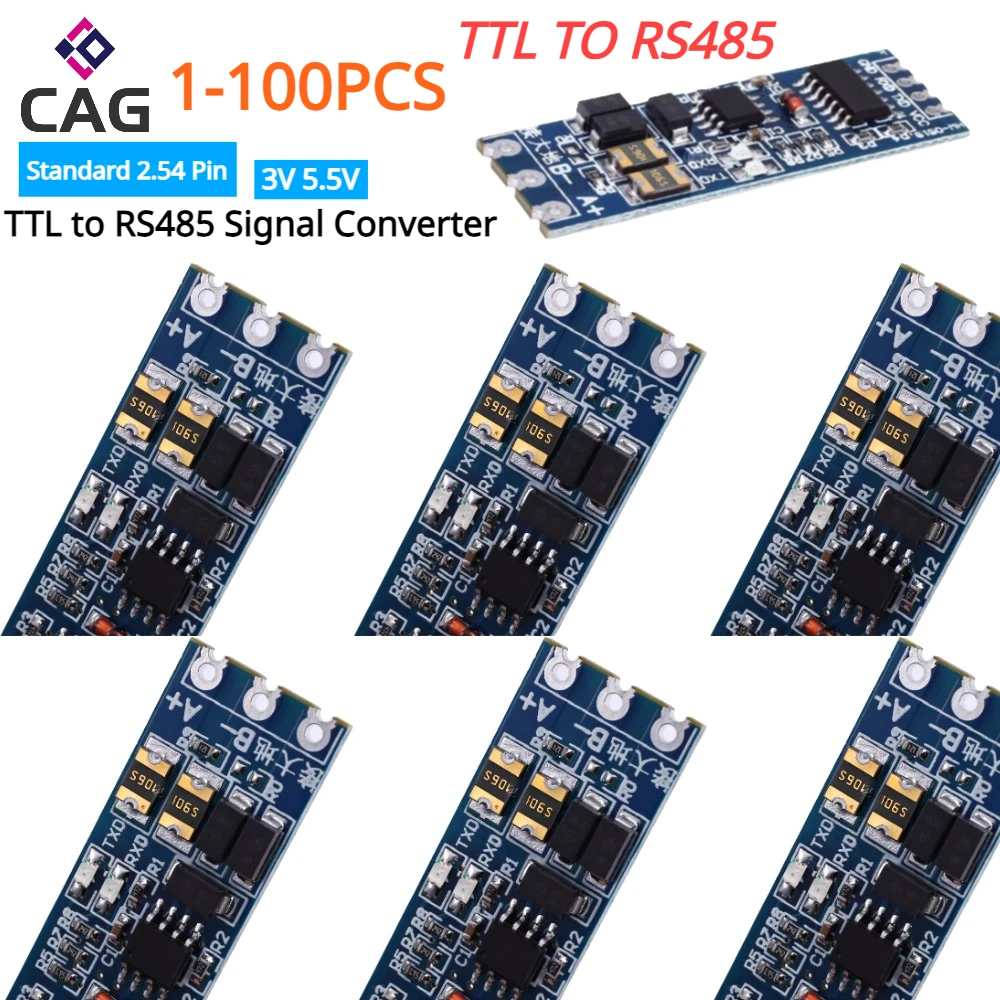 1-100PC moduł TTL na RS485 sprzętowy moduł automatycznej kontroli przepływu szeregowy poziom UART wzajemna konwersja moduł zasilania