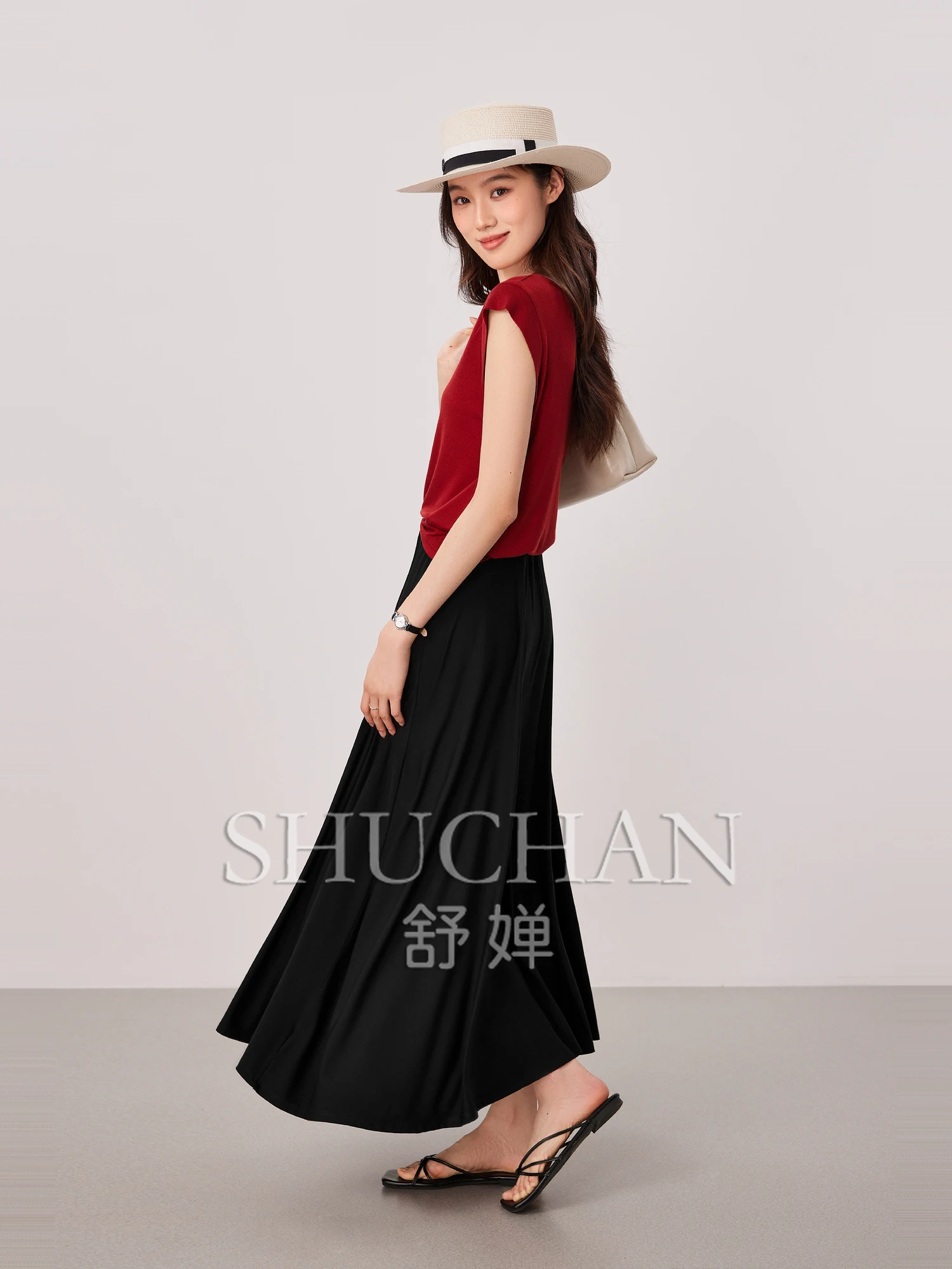 [Kostenloser Tanz] Minimalistischer All-in-One-All-in-One-Rock mit Flansch und elastischer Taille, elegant, groß, A-Pendel-Strickrock