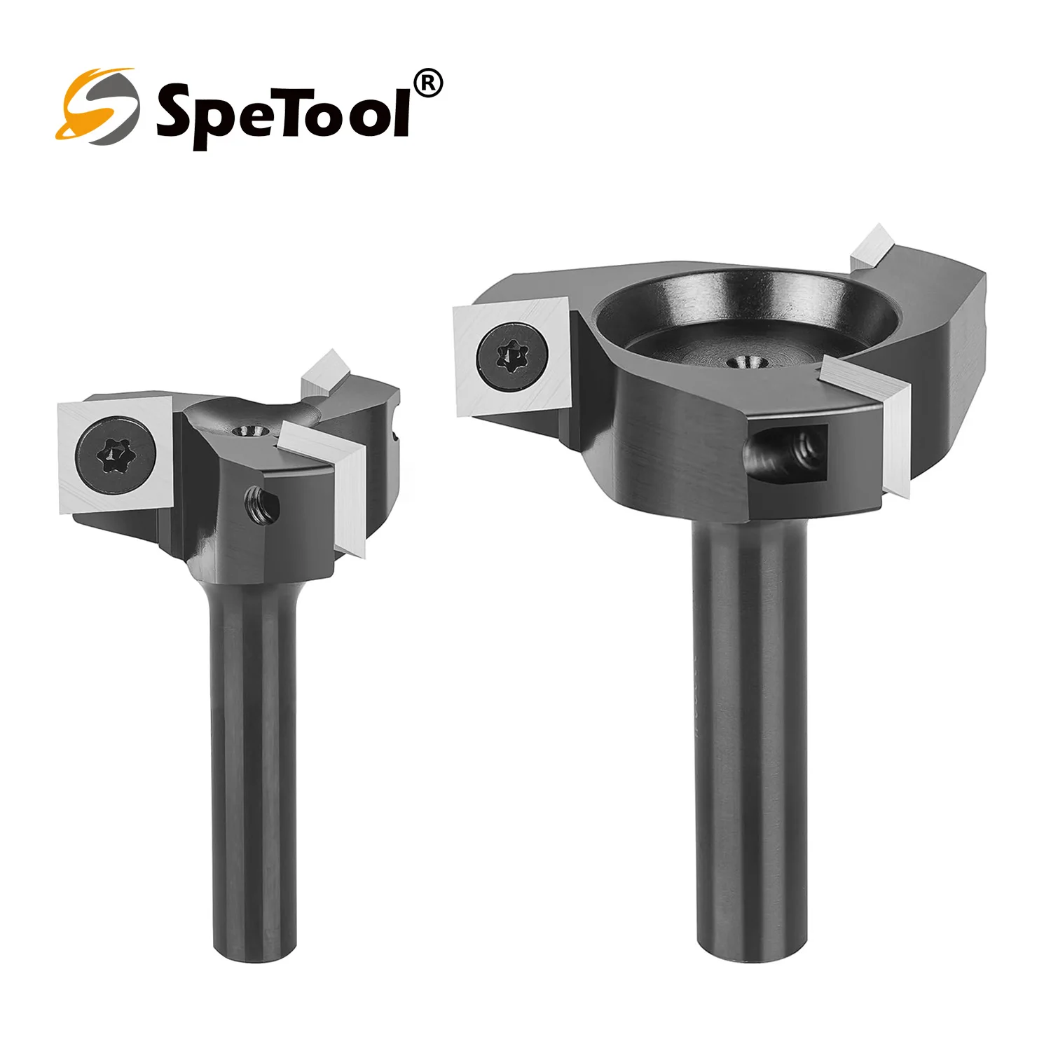 SpeTool 3 Nuten 8 mm 12 mm Schaftoberflächenfräser für Fräser, umkehrbarer Plattenschneider mit 35