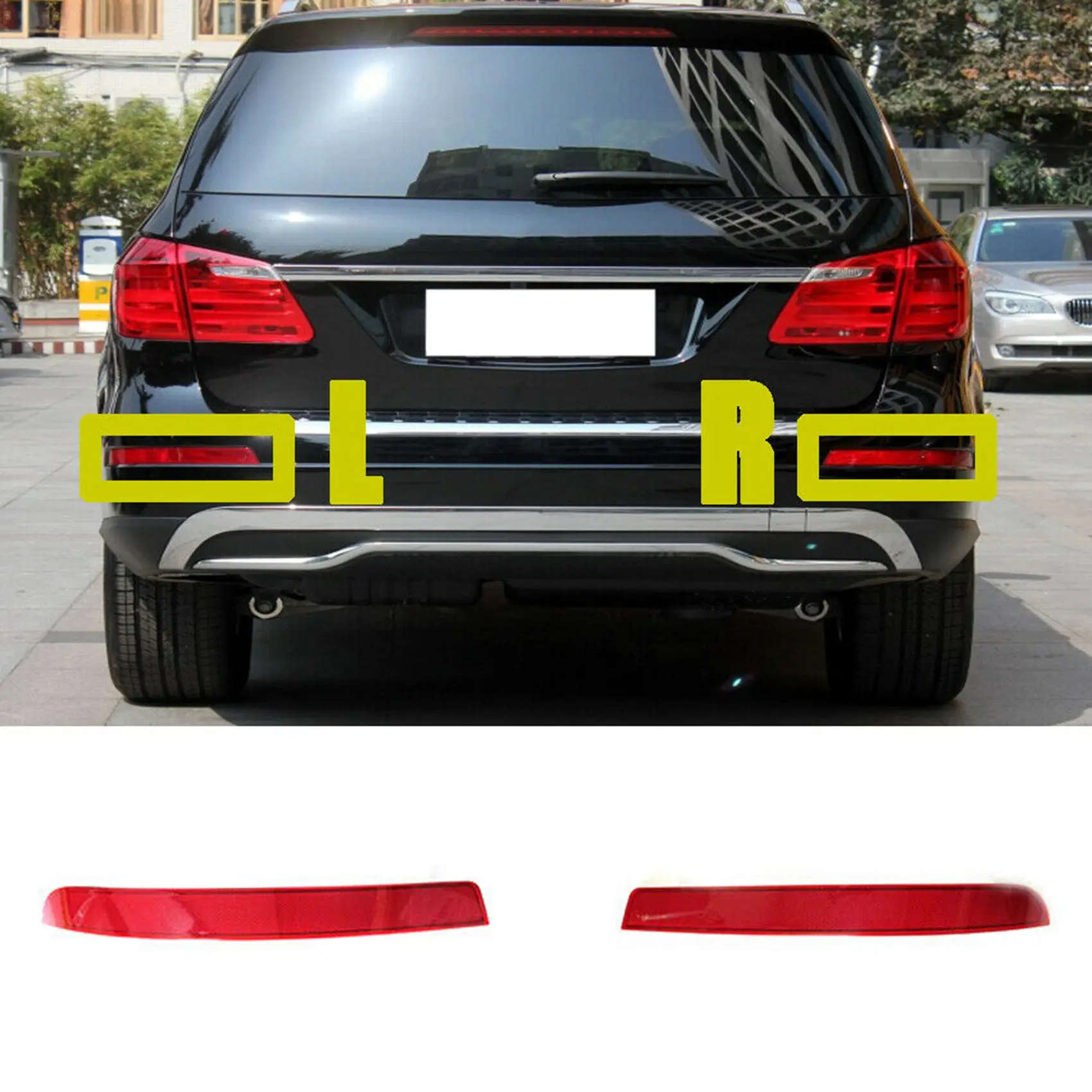 1668200374 1668200474 1Pair Rear Bumper Reflector for Mercedes GL-Cl  W166 GL320 GL350 GL450 GL550