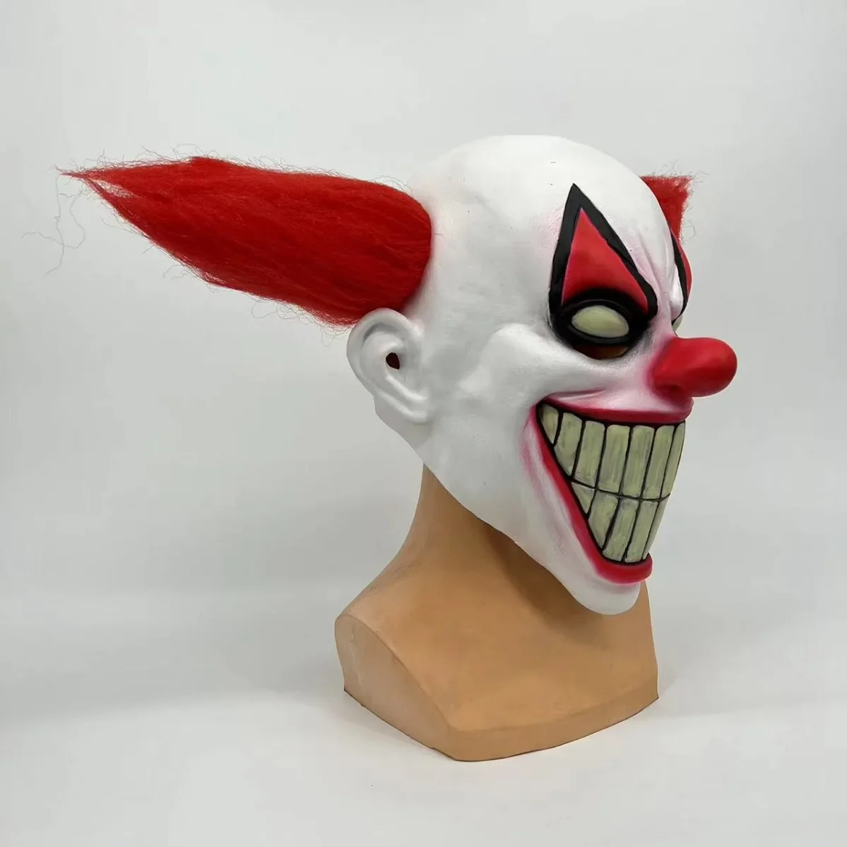 1 PC Clown Mask Creepy Evil Killer Joker Red Nose Clown Mask Scary Halloween Mask Cosplay Costume Prop For Adults