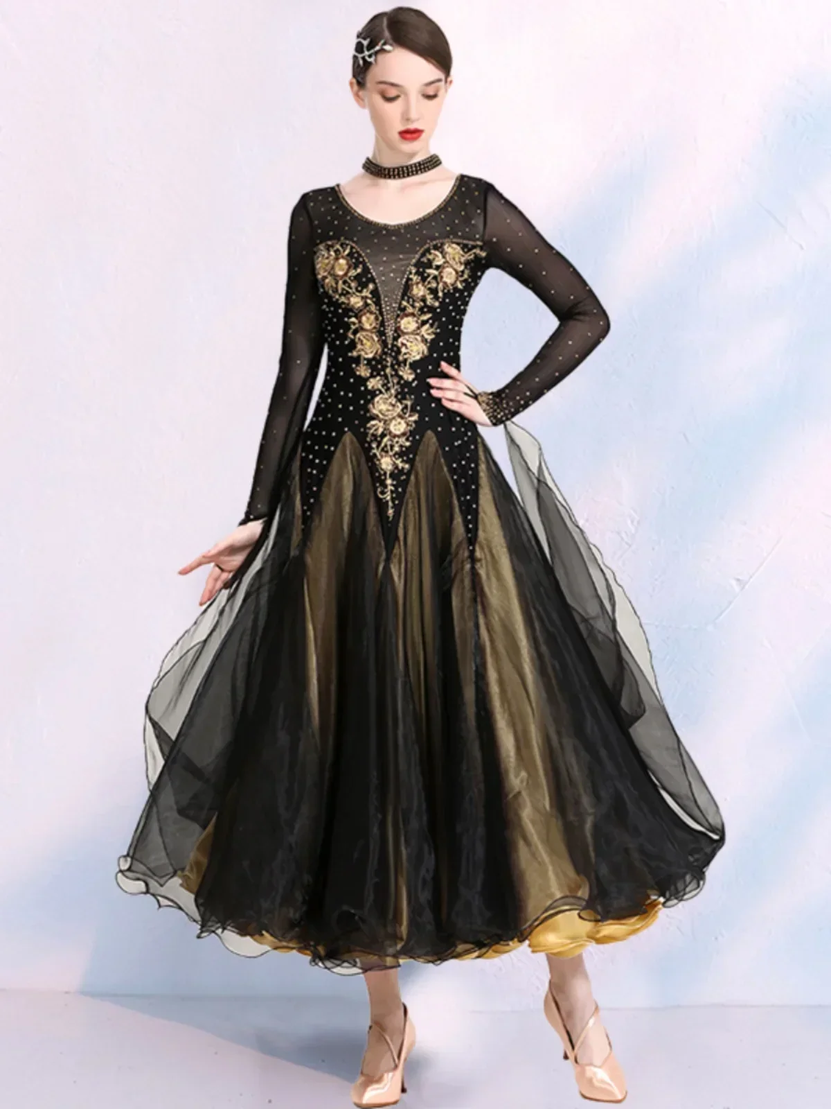 standard dance dress, advanced ballroom dance dress, big pendulum, competition suit, waltz dance skirt, new 1-piece package.