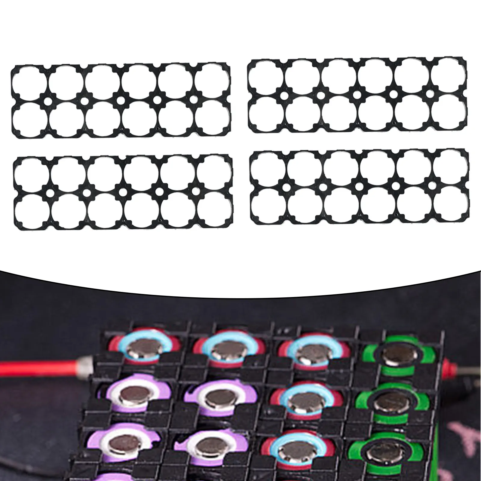 

4pcs 21700 Battery Holder with Plastic Frame Bracket Designed for 2x6 Battery Packs DIY Battery Storage and Assembly