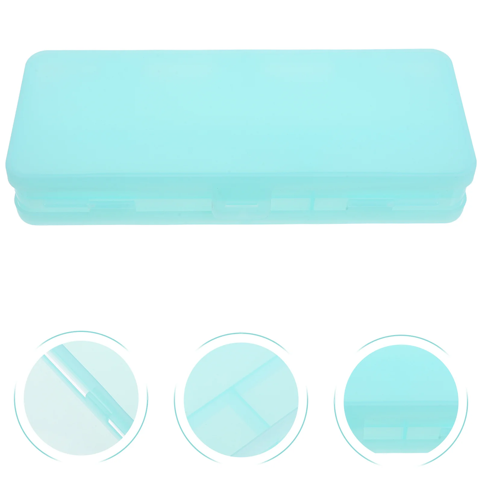 

Double Compartment Pencil Box Large Capacity Transparent Frosted Plastic Snap-Lock Lid Portable Stationery Storage Organizer For