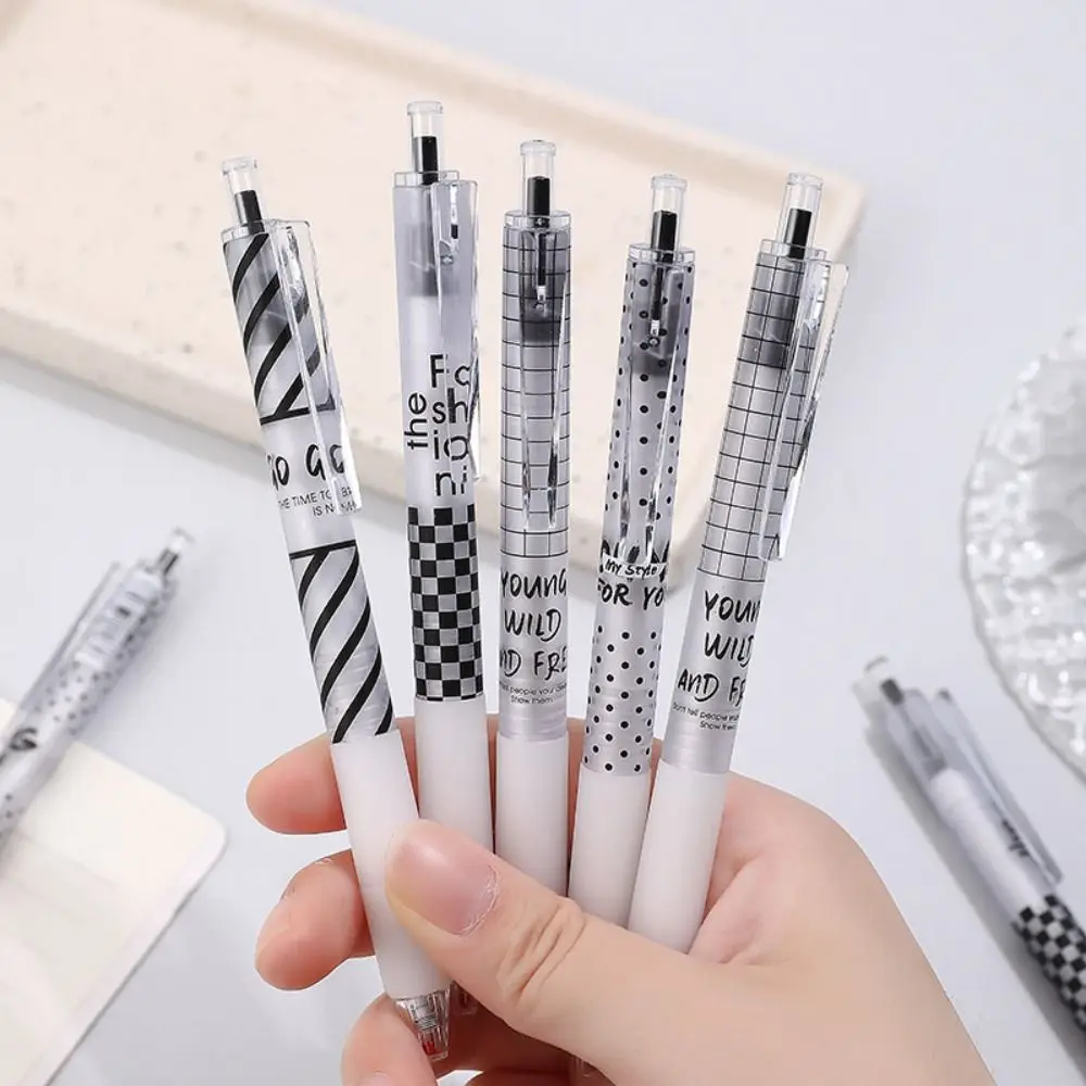 4pcs Cute Pen Black Ink School Supplies Aesthetic Stationery Kawaii Gel Pens Set Ballpoint Pen