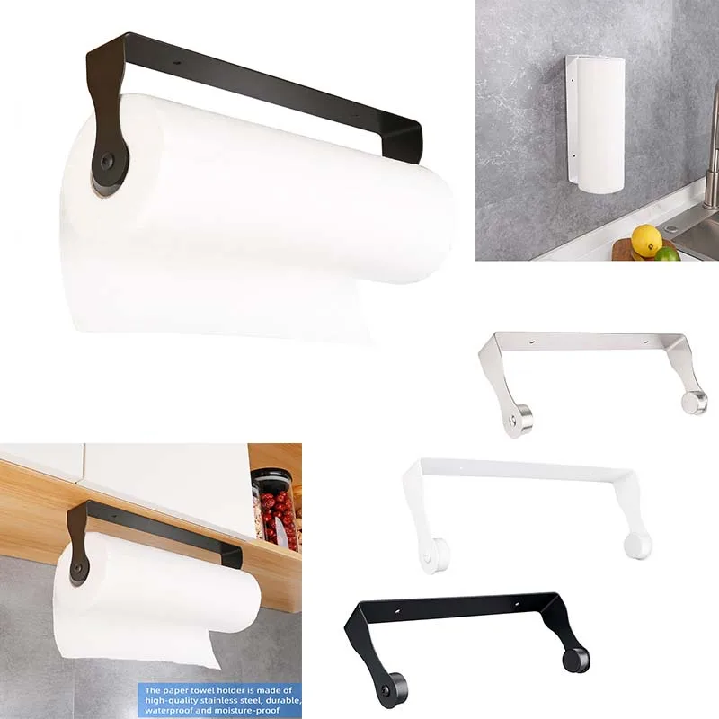 

Paper Towel Holder White Wall Mounted Paper Towel Rack Under Cabinet for Kitchen - Lighter but Stronger Than Stainless Steel