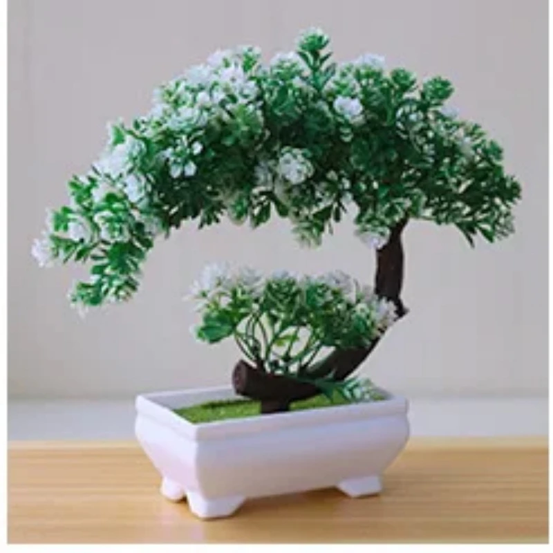 Künstlicher Kleiner Baum Topfpflanze Gefälschte Bonsai-Pflanzen Tisch-Simulationspflanzen Ornamente für Heim Büro Hotel Garten Dekoration – Detail 5