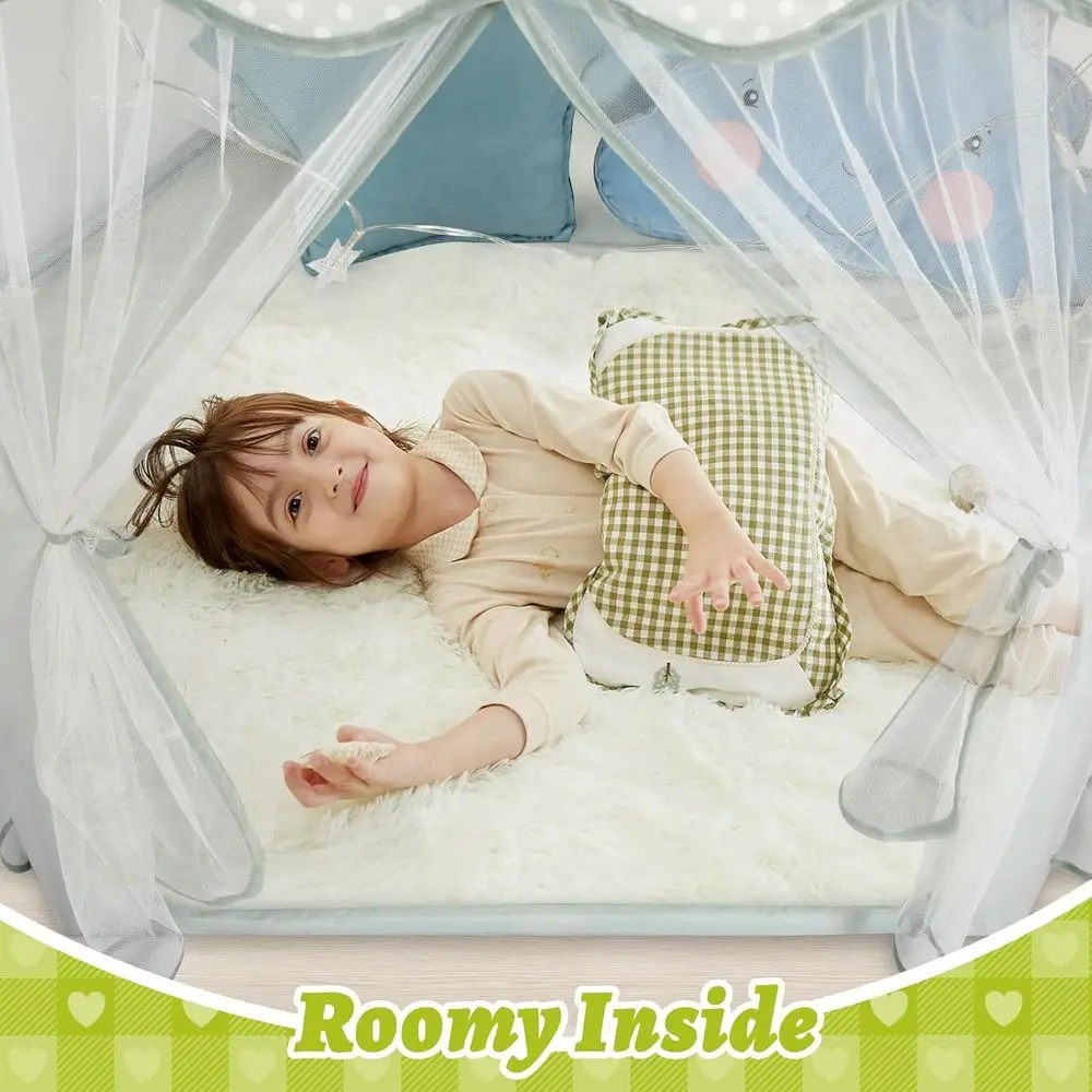 プリンセステント ガールズ セラドン 大型プレイハウス キッズキャッスル プレイテント スターライト付き 子供用ギフトおもちゃ 室内・屋外用