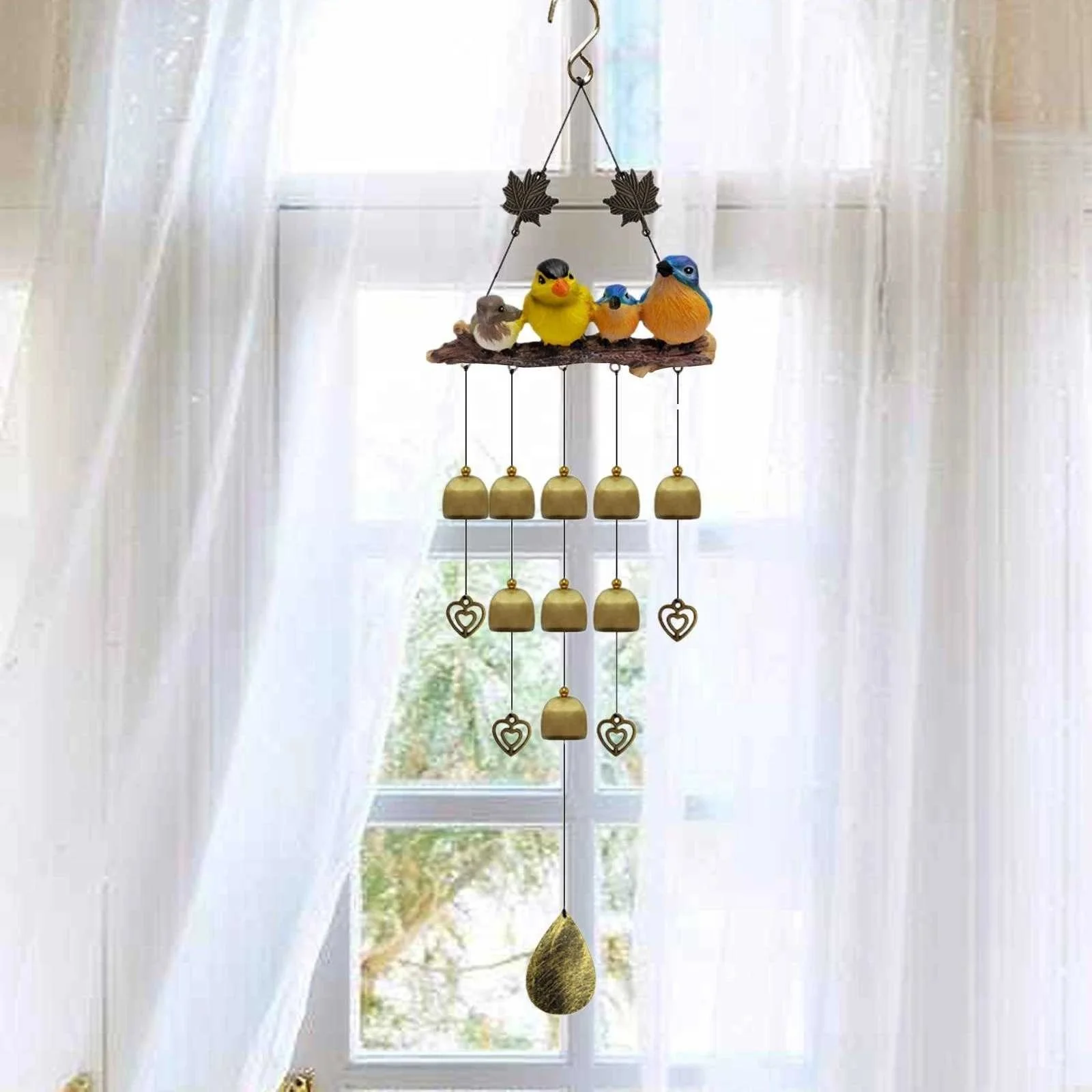 

Hooqu Bird Bell Wind Chimes Decorative Mobiles Windchimes For Bedroom Balcony Yard