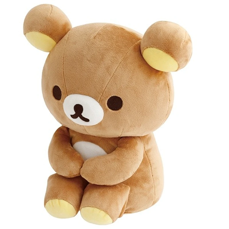 

Sad Brown Rilakkuma Plush Cute Animal Strawberry Cute Bear Stuffed Doll Kuma Plushies Kawaii Room Deocr Toys Xmas Gift for Kids