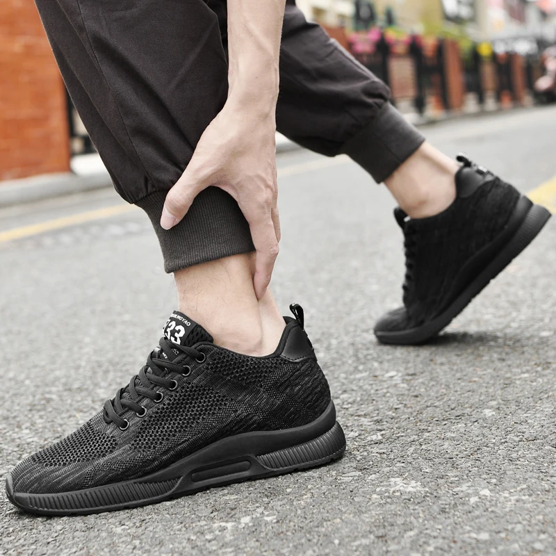 Men Sneakers Elevator Shoes Hidden 6CM Height Shoes For Male Casual Breathable Sports Lift Taller Men Heightening Shoes Man 45