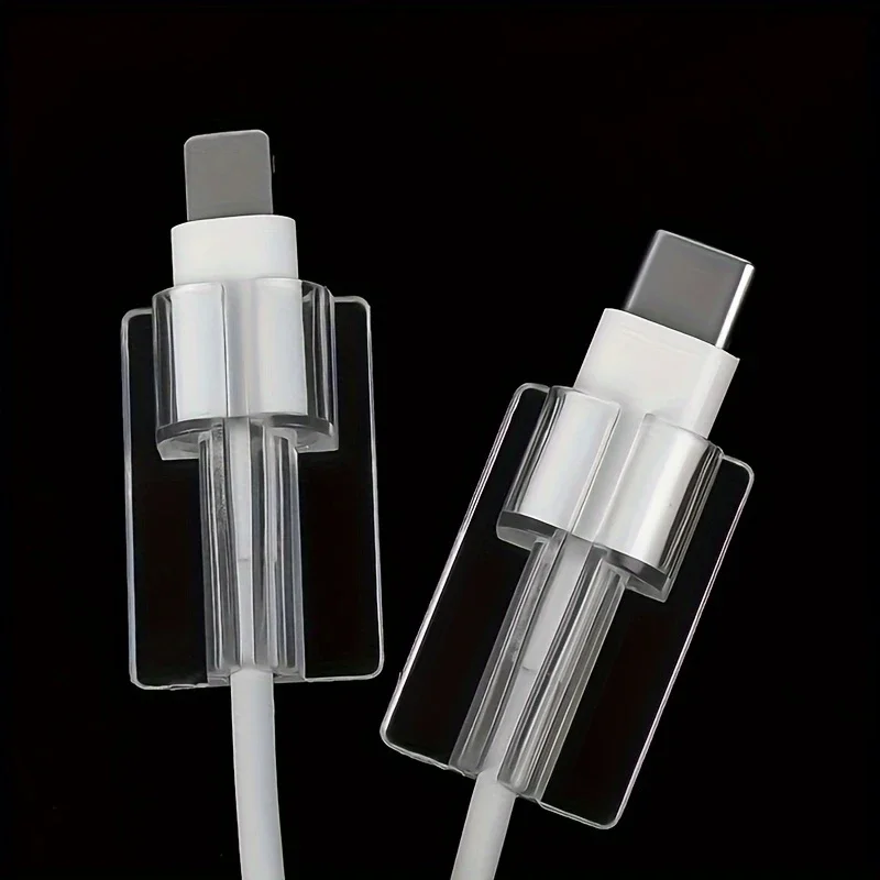 Soft Silicone Charger Cable Winder Fast Charging Cable Protector Sleeve for Apple IPhone Data Cord Clear Case Clip