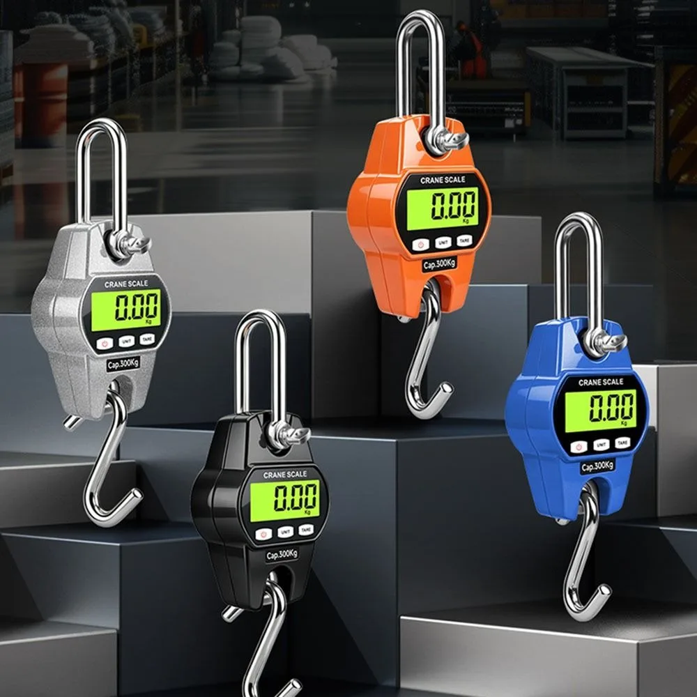 300/500KG Electronic Hook Scale LCD Screen Aluminum Shell Digital Hanging Scale Easy Operation Heavy Duty Crane Scale
