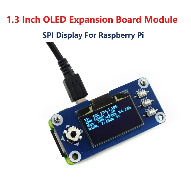 

Raspberry Pi 1.3 Inch OLED Expansion Board Module SPI Display Supports Raspberry PI Zero/3B/4B/Jetson Nano