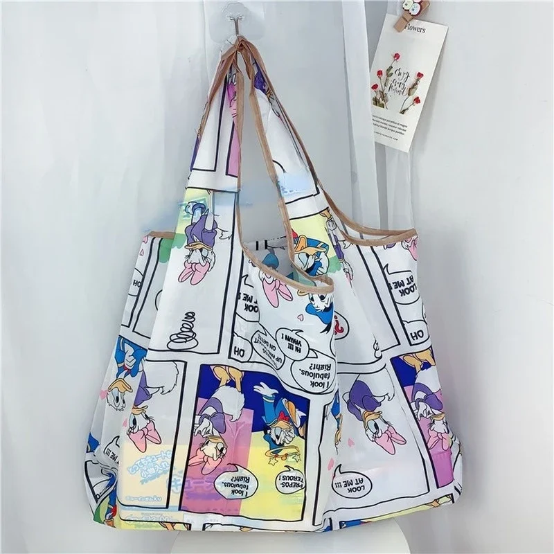 Disney Mickey Mouse Handbag Anime Shopping Bag Donald Duck Large Capacity Folding Polyester Eco-friendly Bag Eco-friendly Bag