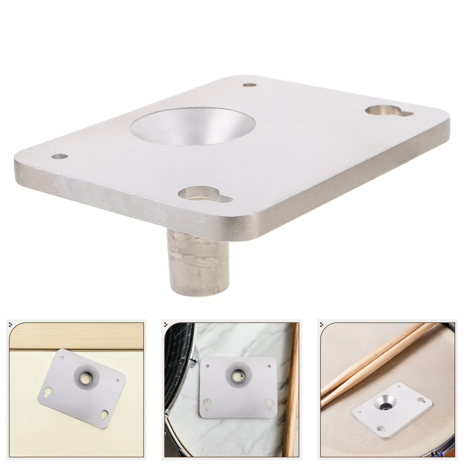 

Drum Pad Mounting Plate 5x4 Inch Heavy Duty Metal Electronic Drum Module Base Bracket for Secure Stability Easy Setup Portable
