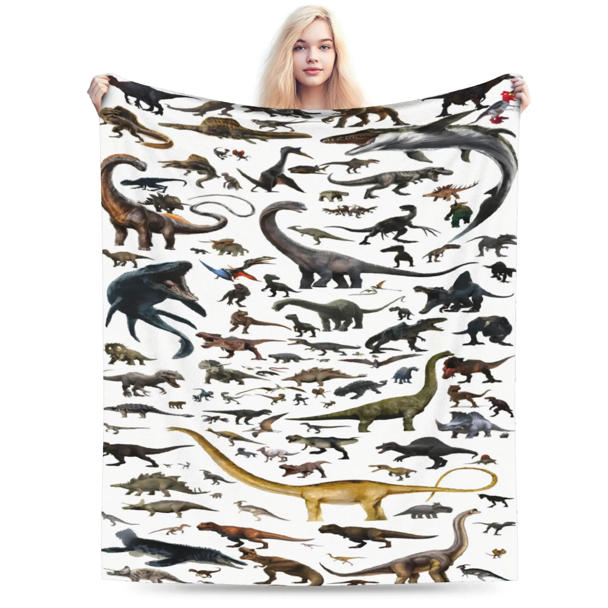 Jurassic Dino World Park Blanket Quality Soft Warm  Bedding Throws Autumn Students Couch Bed Pattern Bedspread