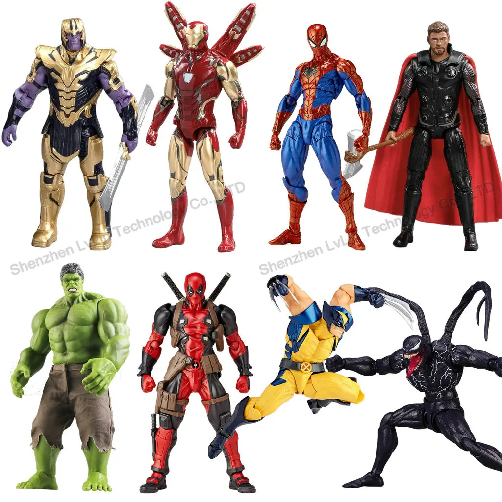 أعجوبة المنتقمون الشكل اللعب للأطفال ، المنتقمون ، كابتن أمريكا ، ولفيرين ، الهيكل ، الرجل الحديدي ، السم ، سبايدرمان ، جروت ، مجموعة ثانوس ، 15-20 #1