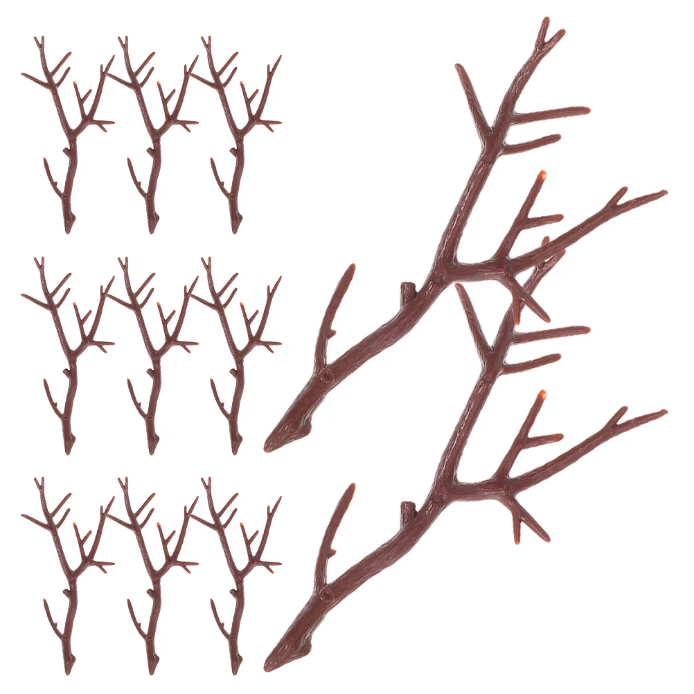 

20Pcs Christmas Antler Accessories Faux Deer Antlers Mini Plastic Snowman Hand DIY Craft Branches Xmas Party Decorations