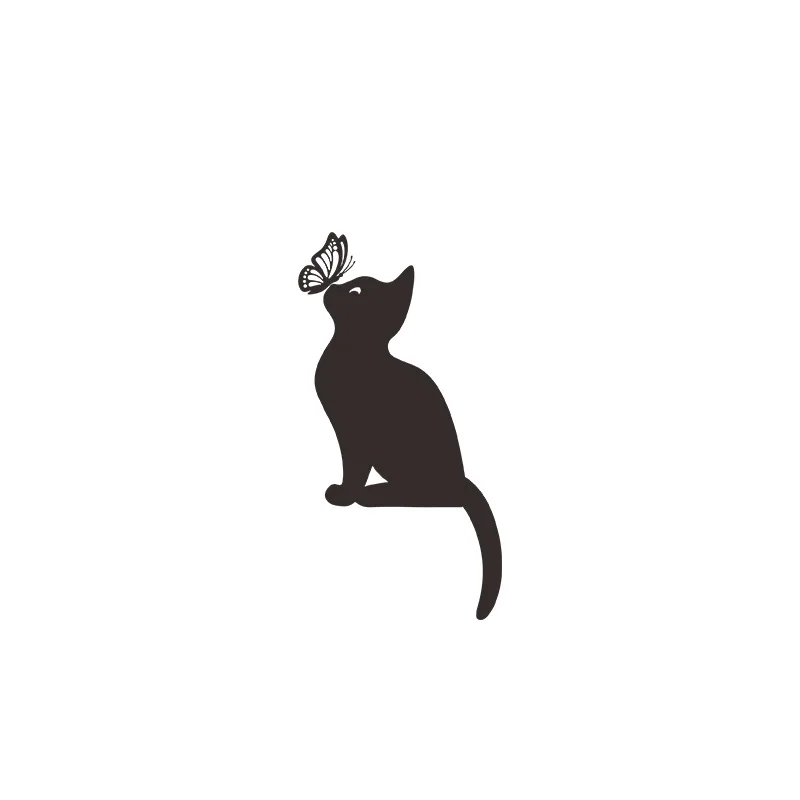 1pcs cartoon creative cat butterfly silhouette bedroom living room light switch stickers decorative wall stickers self-adhesive