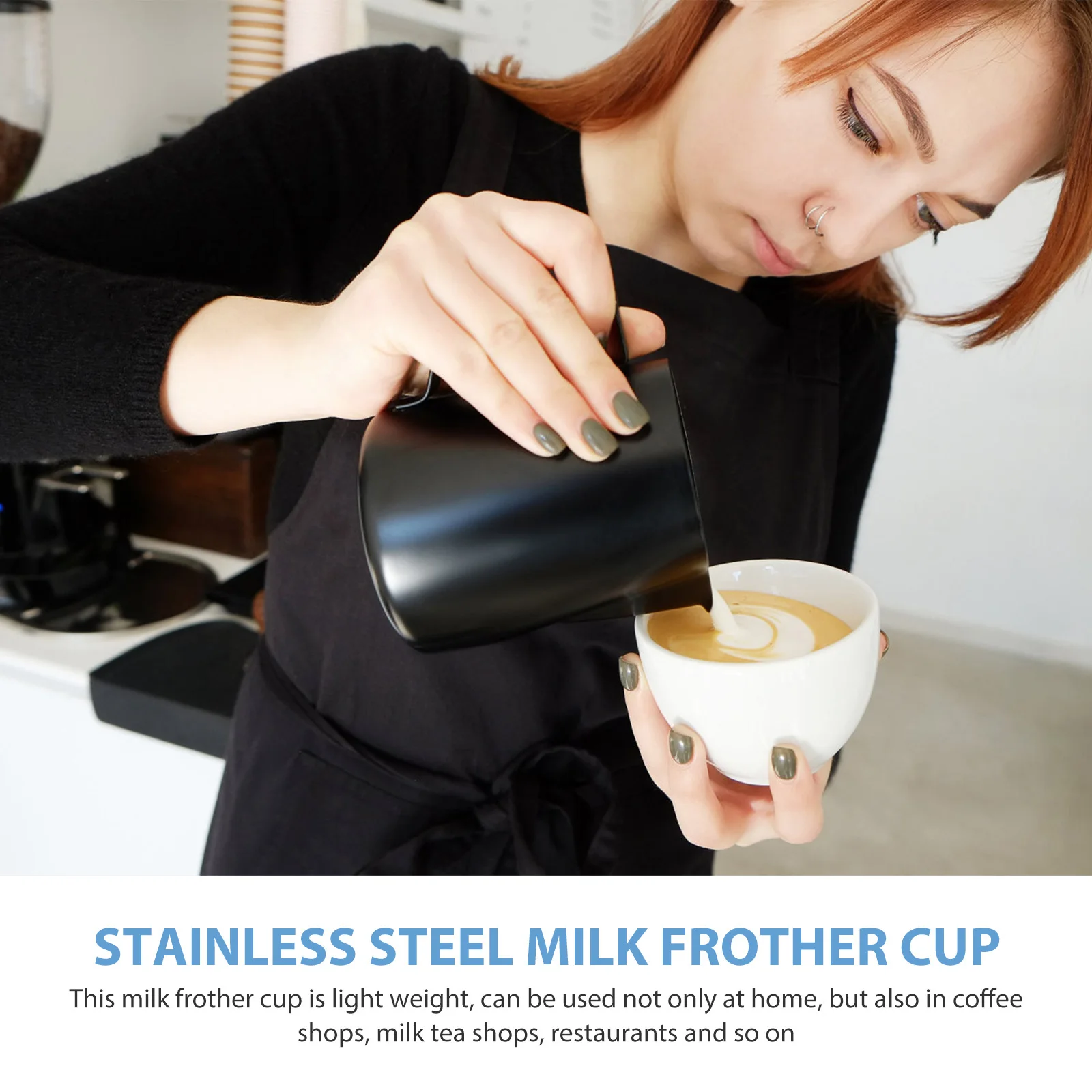 

Stainless Steel Milk Frothing Pitcher Professional Durable Coffee Garland Cup Easy Clean Home Cafe Use Frother Cup